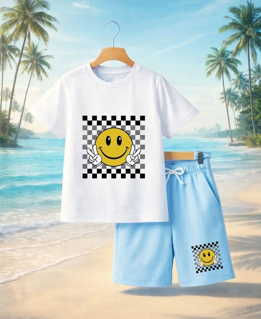 Smiley Checkered Premium Summer Suit Set