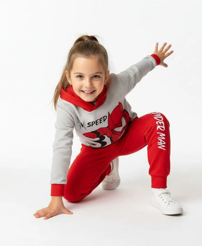 Kids Fleece Hoodie & Trouser Set – Superhero Winter Outfit