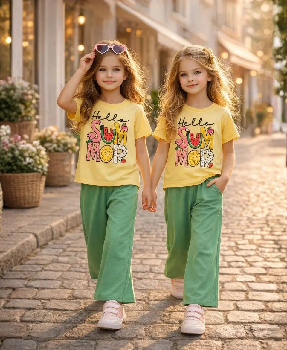 Hello Summer Girls Suit Set
