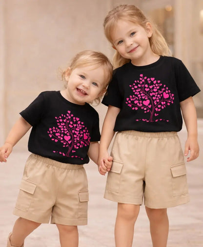 Pink Heart Tree Kids Suit Set