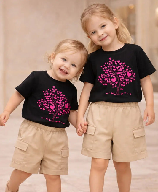 Pink Heart Tree Kids Suit Set