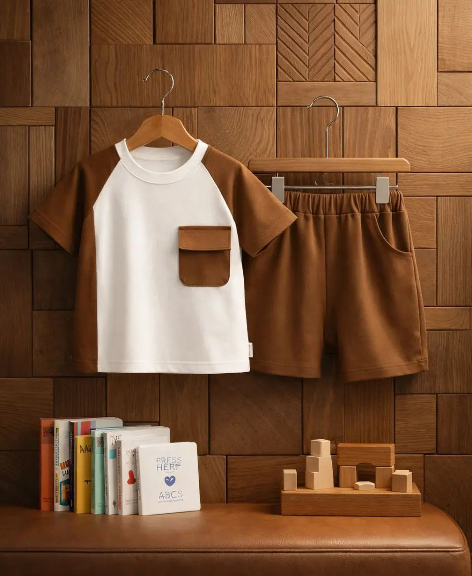 Classic Pocket Contrast Suit Set