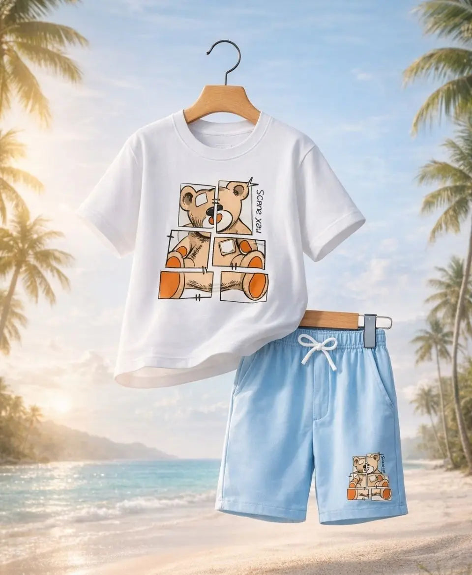 Puzzle Bear Summer Suit Set