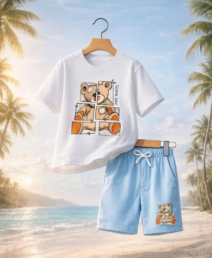Puzzle Bear Summer Suit Set