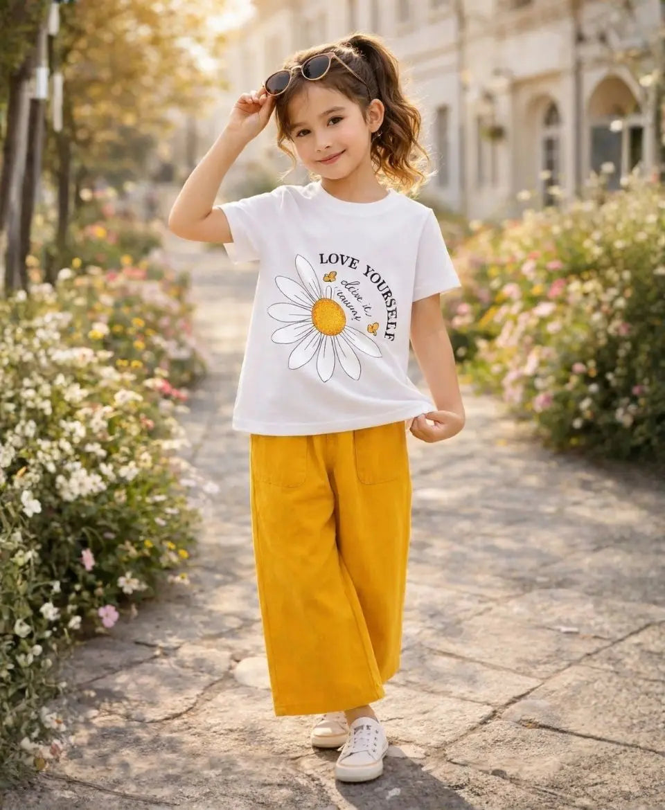 Love Yourself Daisy Girls Suit Set