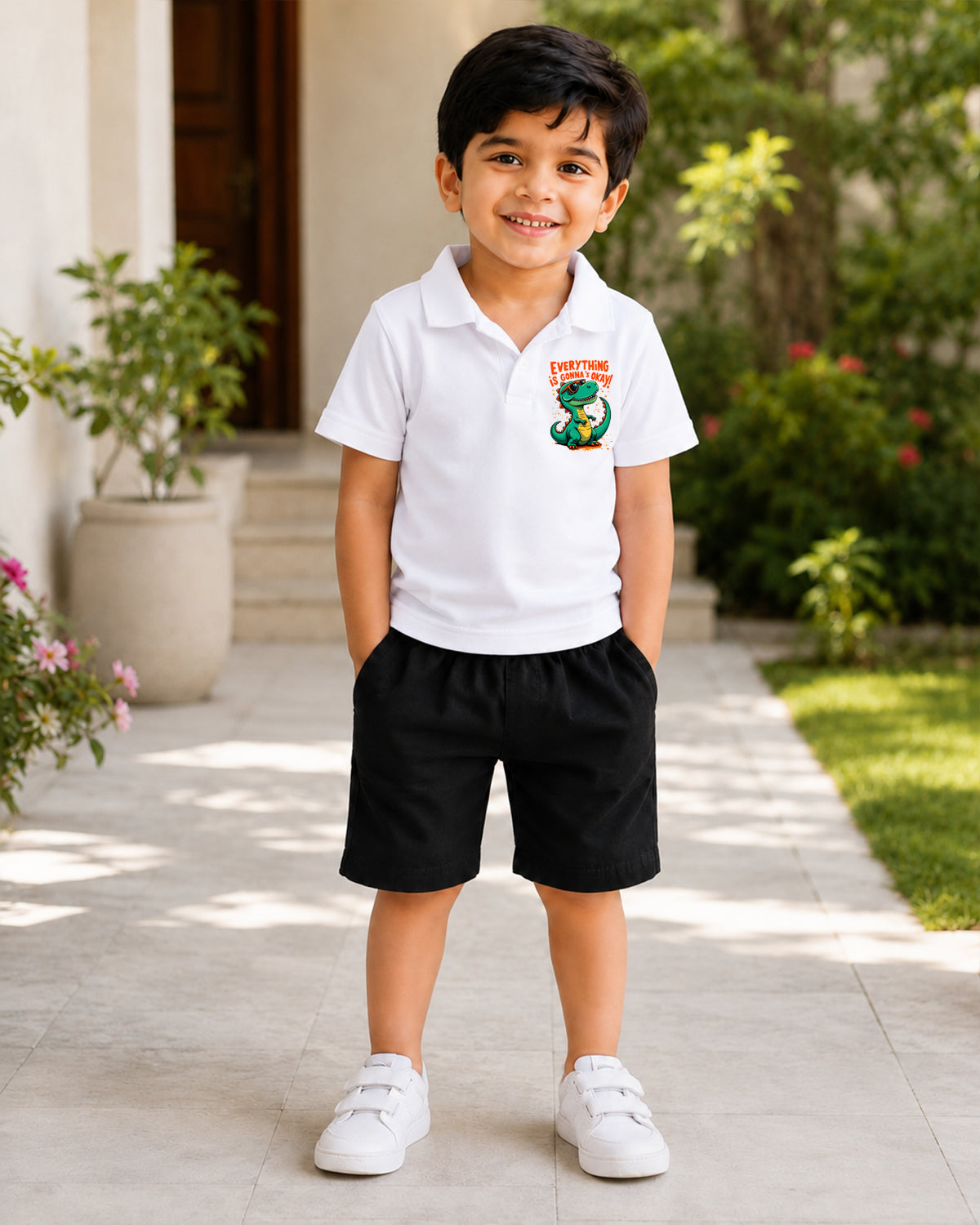 Classic White Polo & Shorts Set