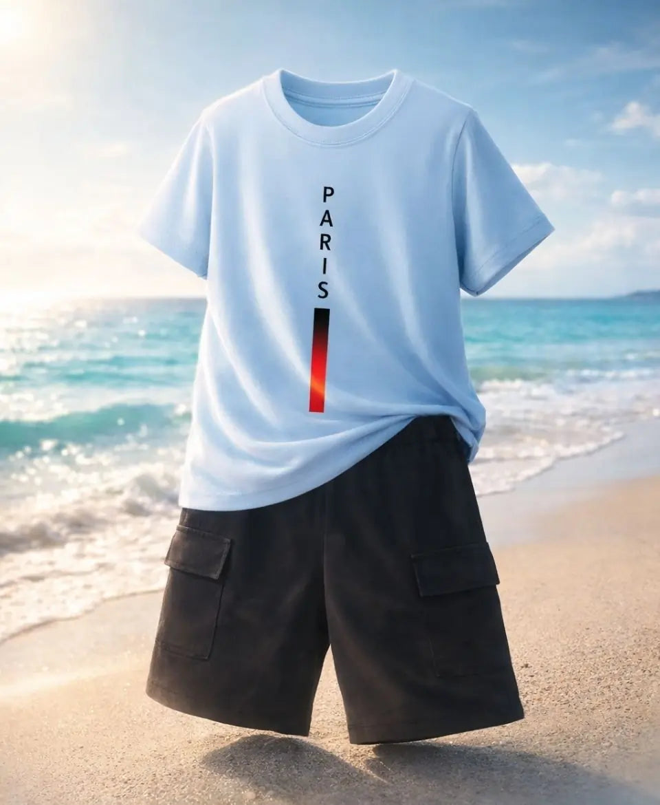 Paris Minimal Line Kids Suit Set