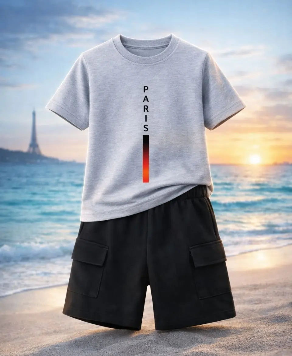 Paris Minimal Line Kids Suit Set