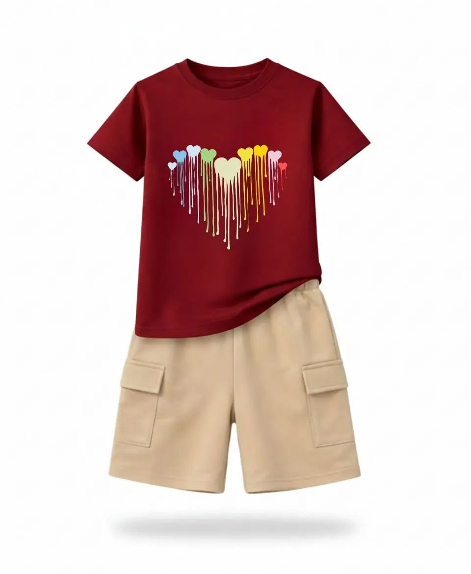 Dripping Hearts Summer Suit Set