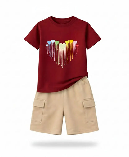 Dripping Hearts Summer Suit Set