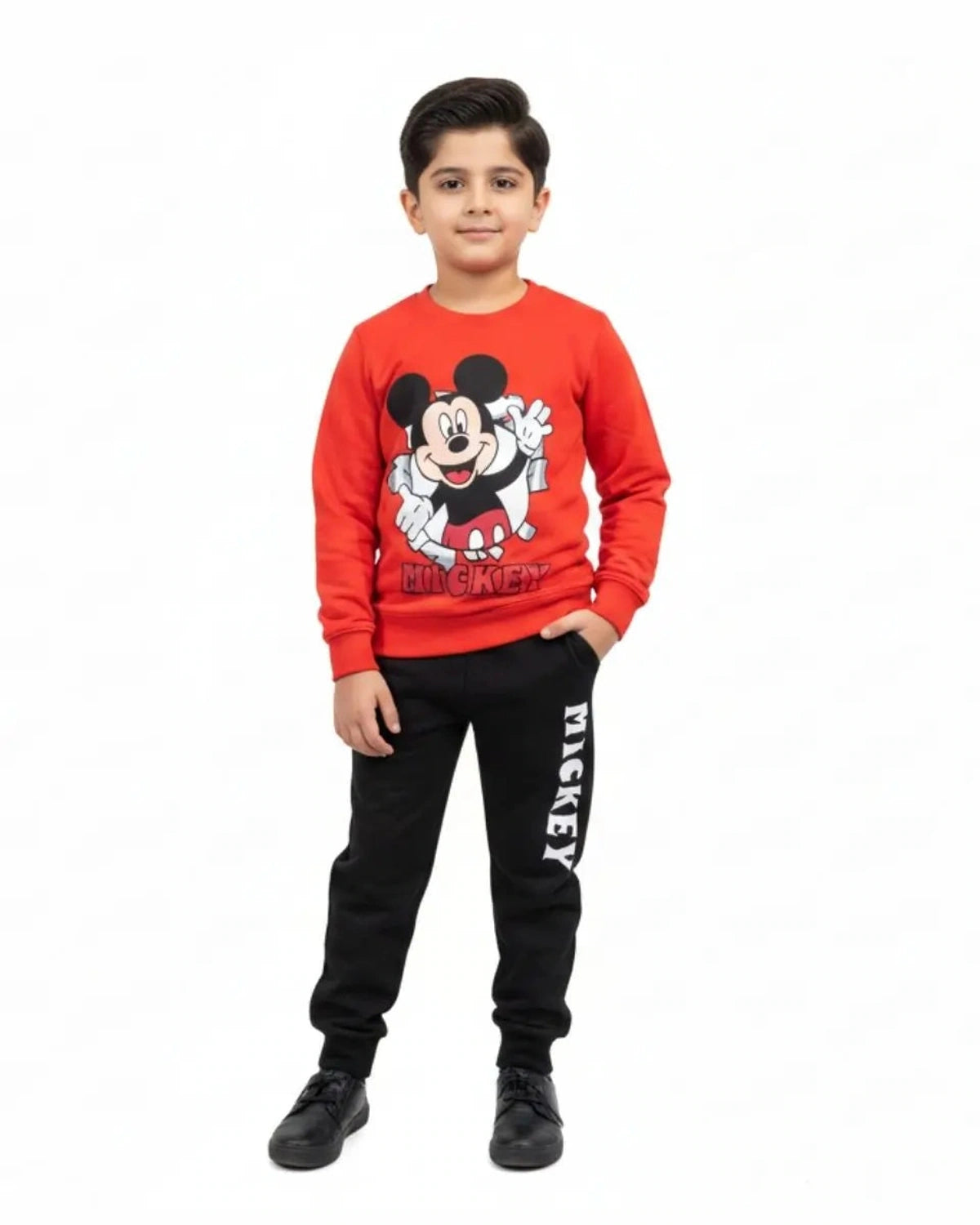 Unisex Mickey Print Sweatshirt & Trouser Set for Kids