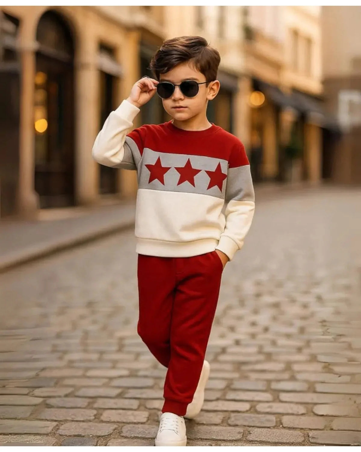 Unisex Fleece Sweatshirt & Pants Set – Red Star Winter Outfit