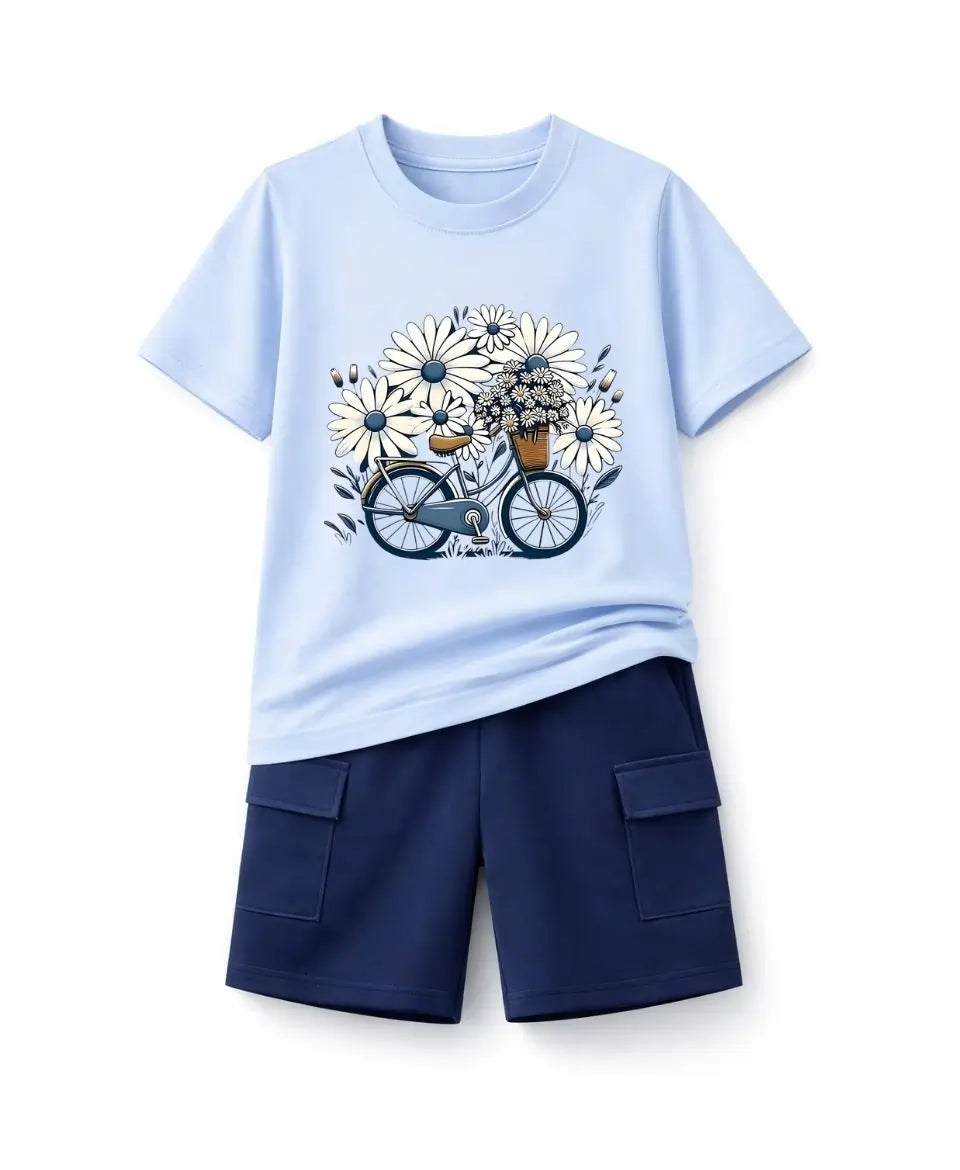 Daisy Bicycle Bloom Girls Suit Set