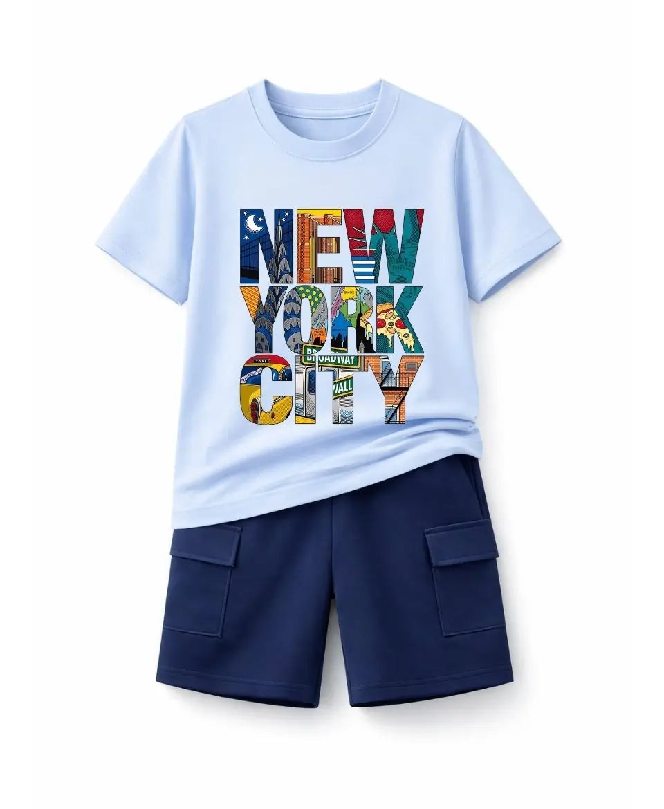 New York City Bold Print Kids Suit Set