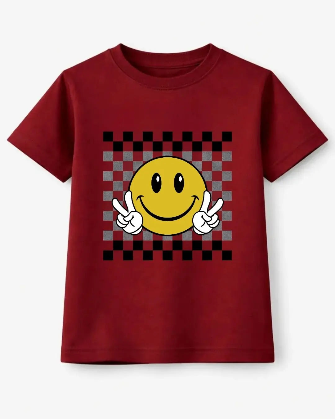 Smiley Peace Check T-Shirt