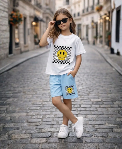 Smiley Checkered Premium Summer Suit Set