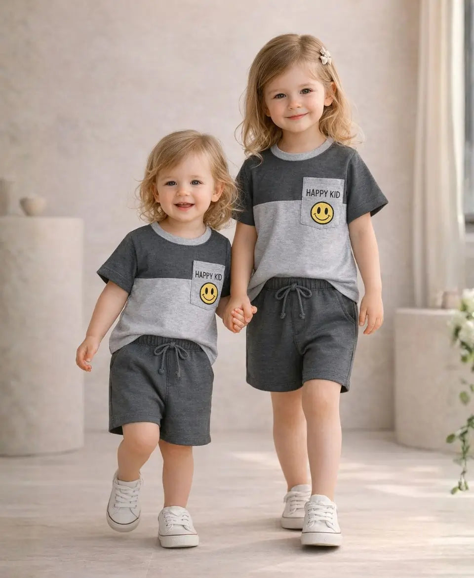 Happy Kid Smiley Pocket Suit Set