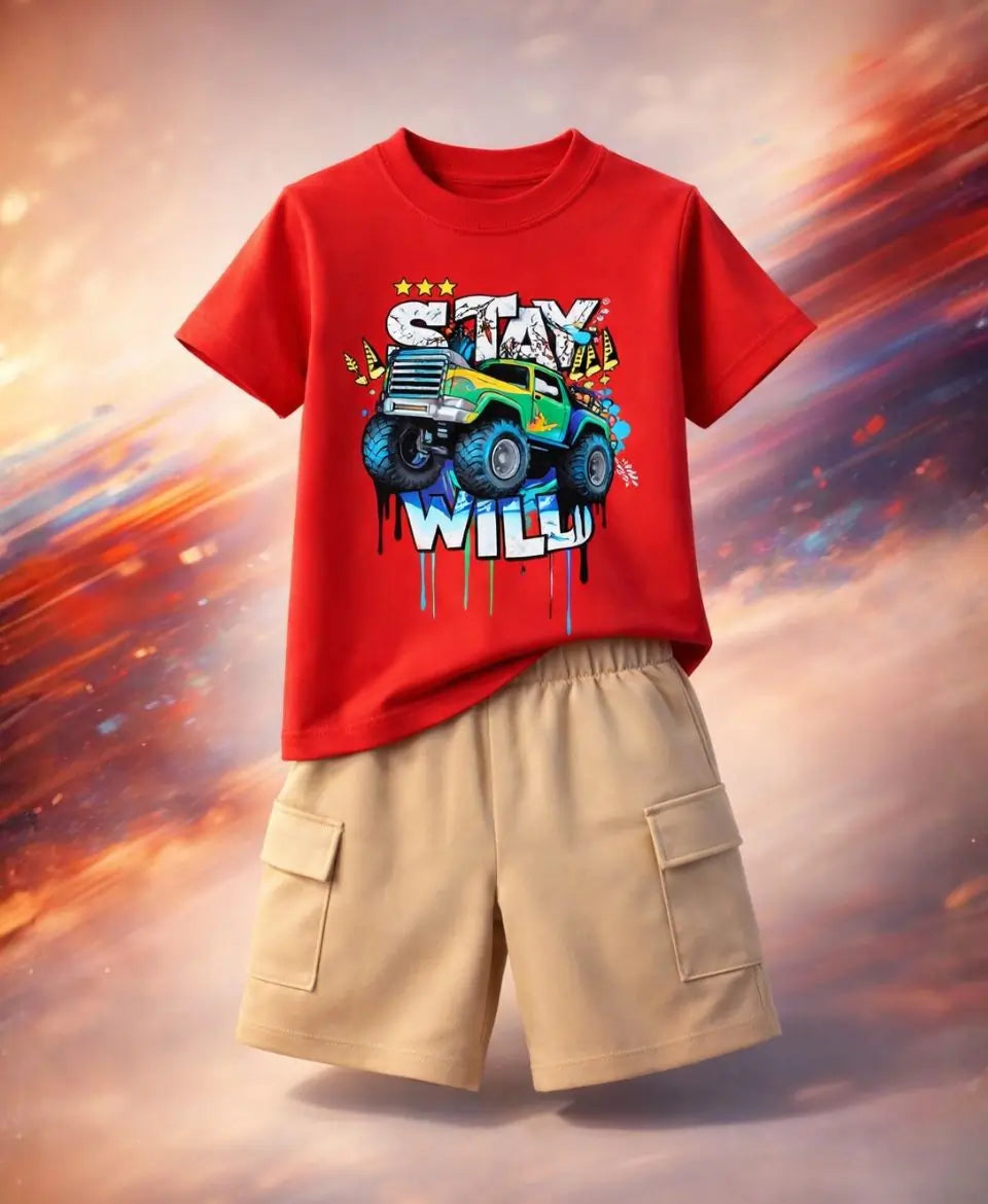 Stay Wild Monster Truck Suit Set