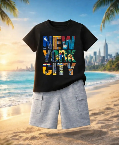 New York City Bold Print Kids Suit Set