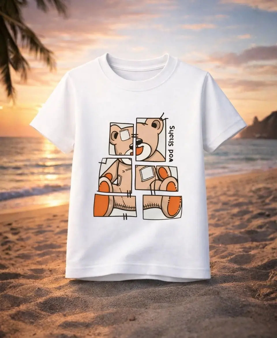 Patchwork Teddy Puzzle T-Shirt