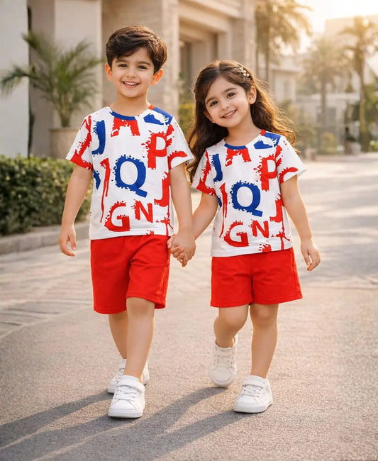 Paint Splash Letter Suit Set