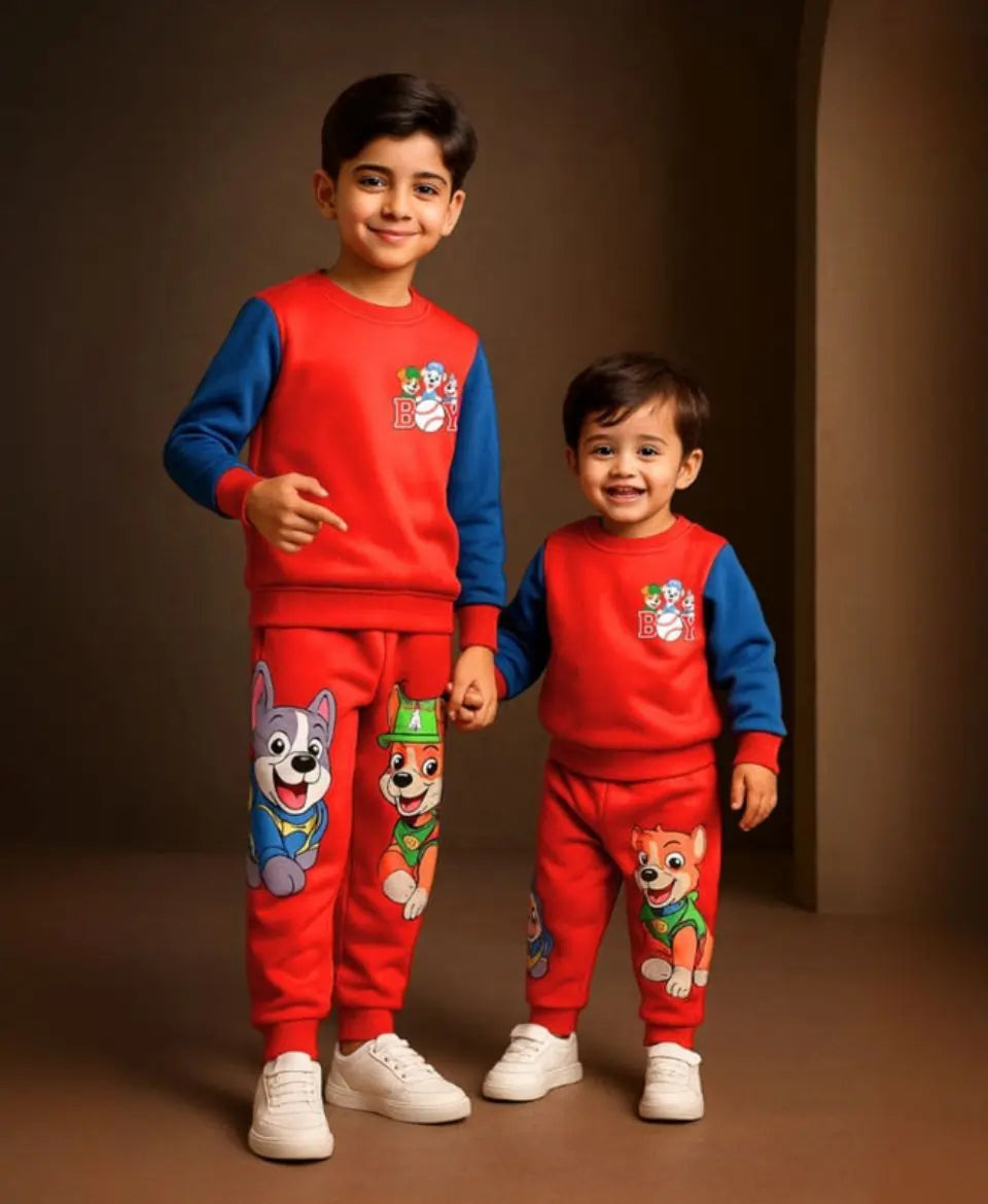 Boys Fleece Sweatshirt & Trouser Set – Red PAW Patrol Winter Outfit