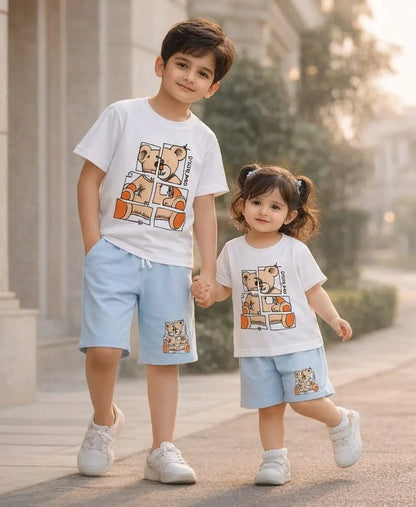 Puzzle Bear Summer Suit Set