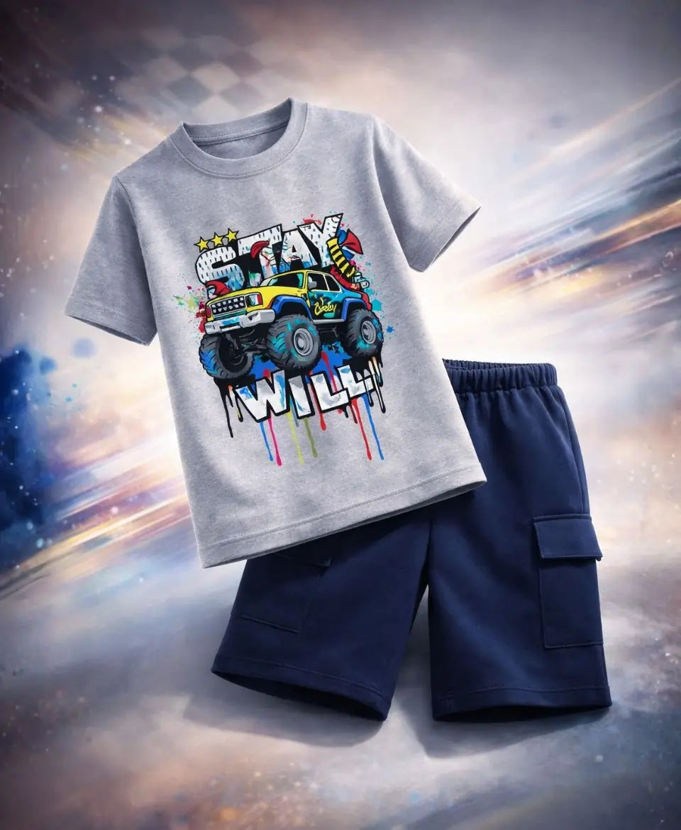 Stay Wild Monster Truck Suit Set