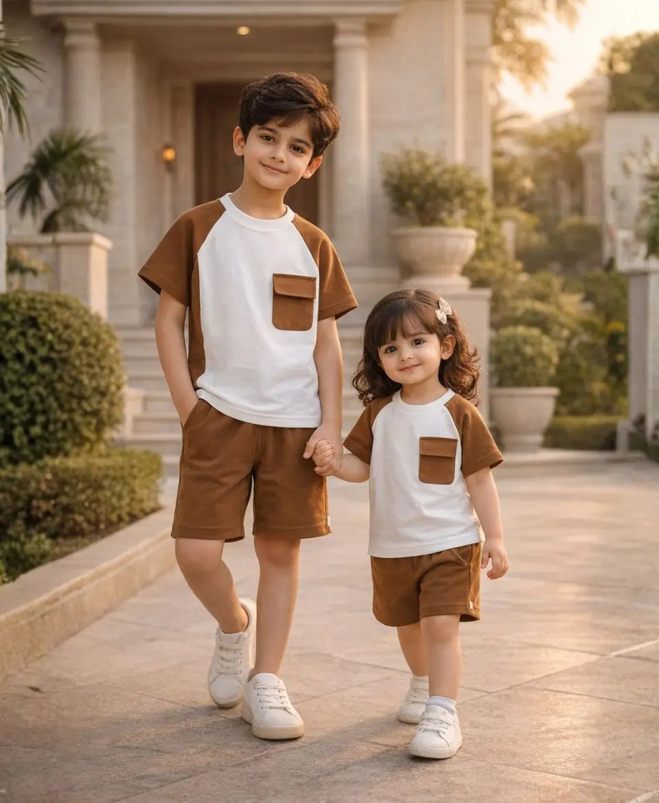 Classic Pocket Contrast Suit Set