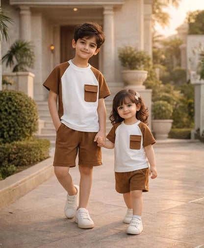 Classic Pocket Contrast Suit Set