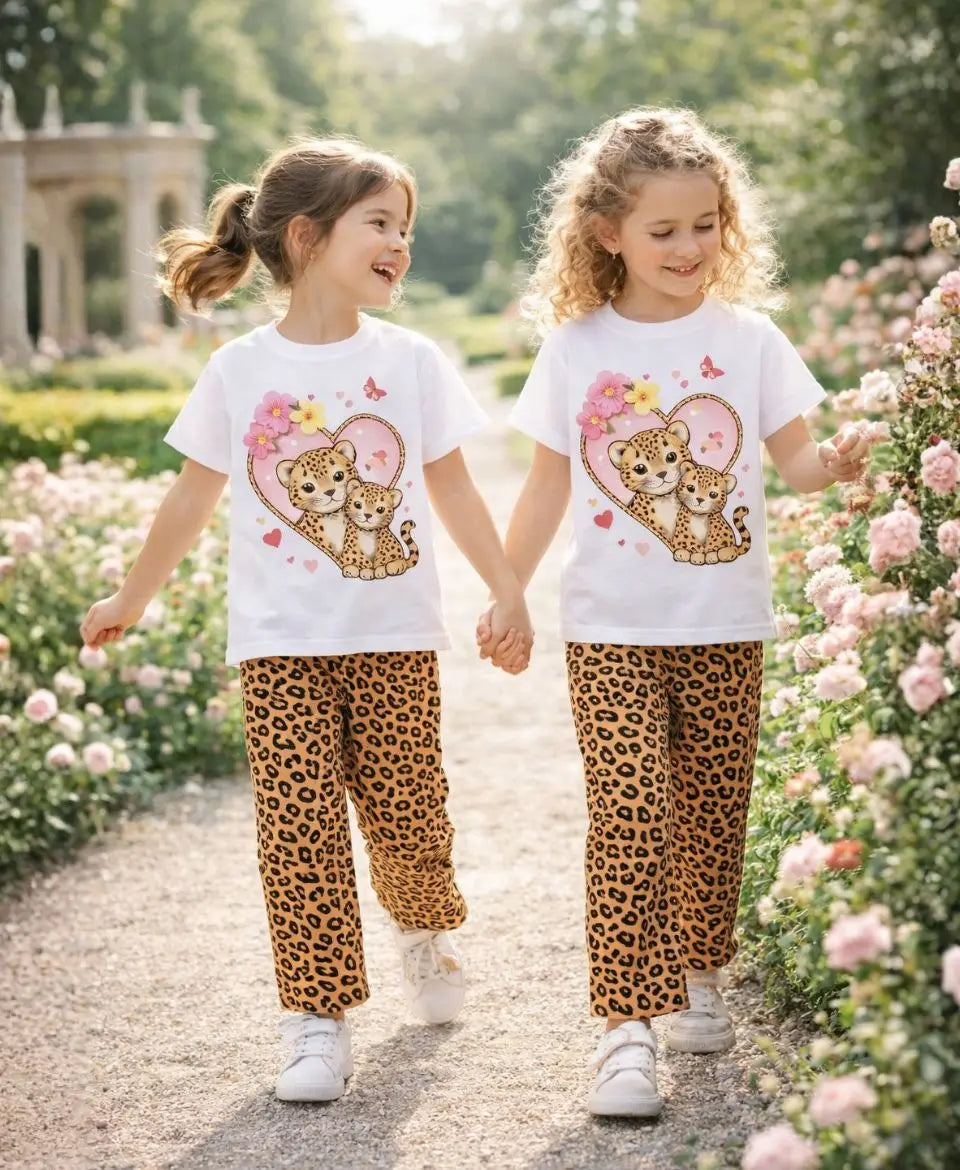 Leopard Cubs Love Girls Suit Set