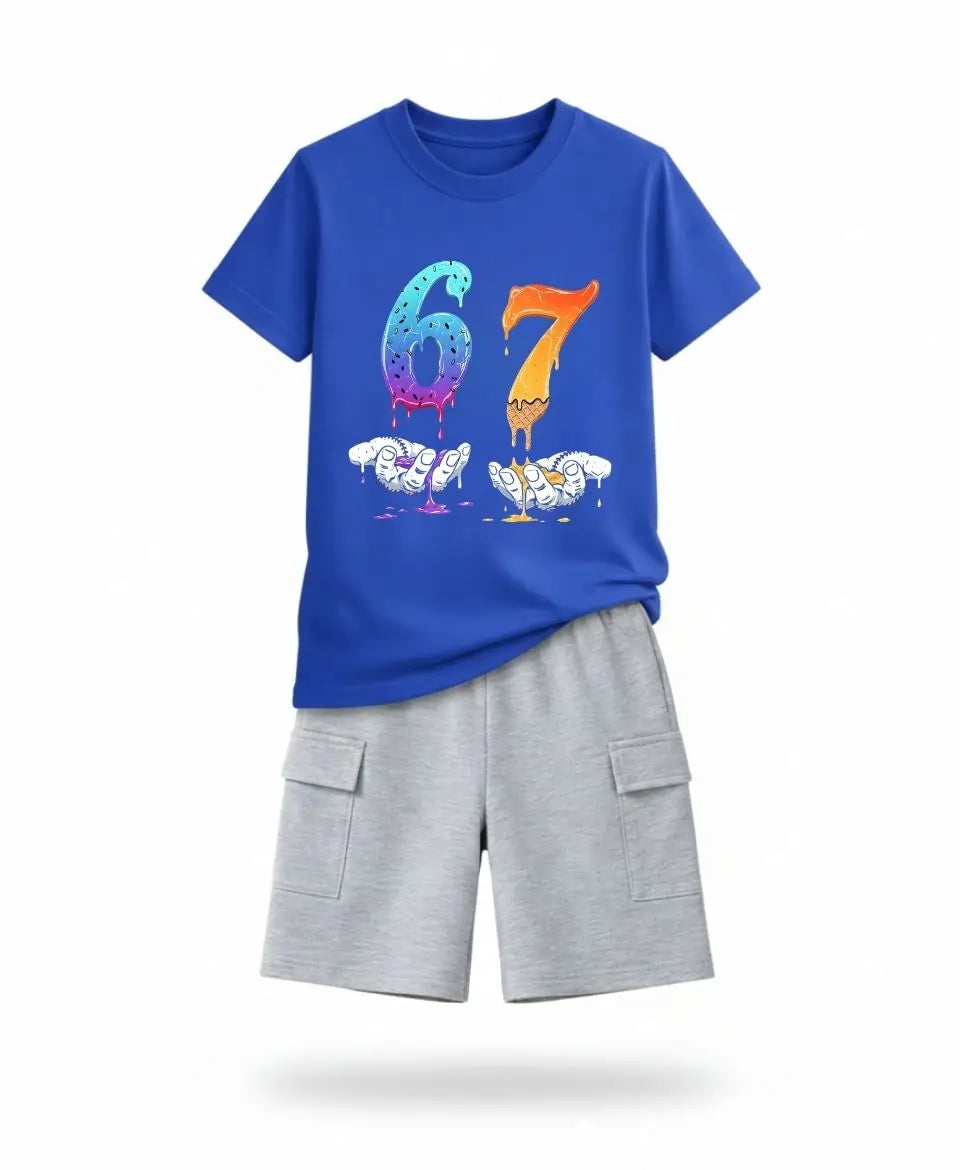 Drip 67 Street Style Summer Kids Suit Set