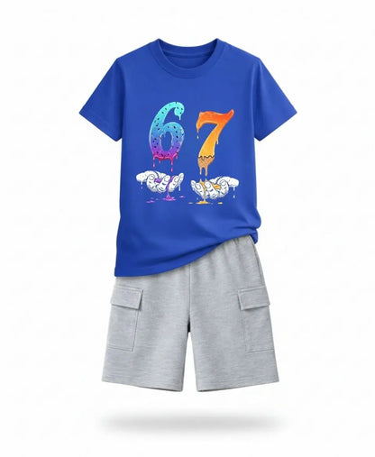 Drip 67 Street Style Summer Kids Suit Set