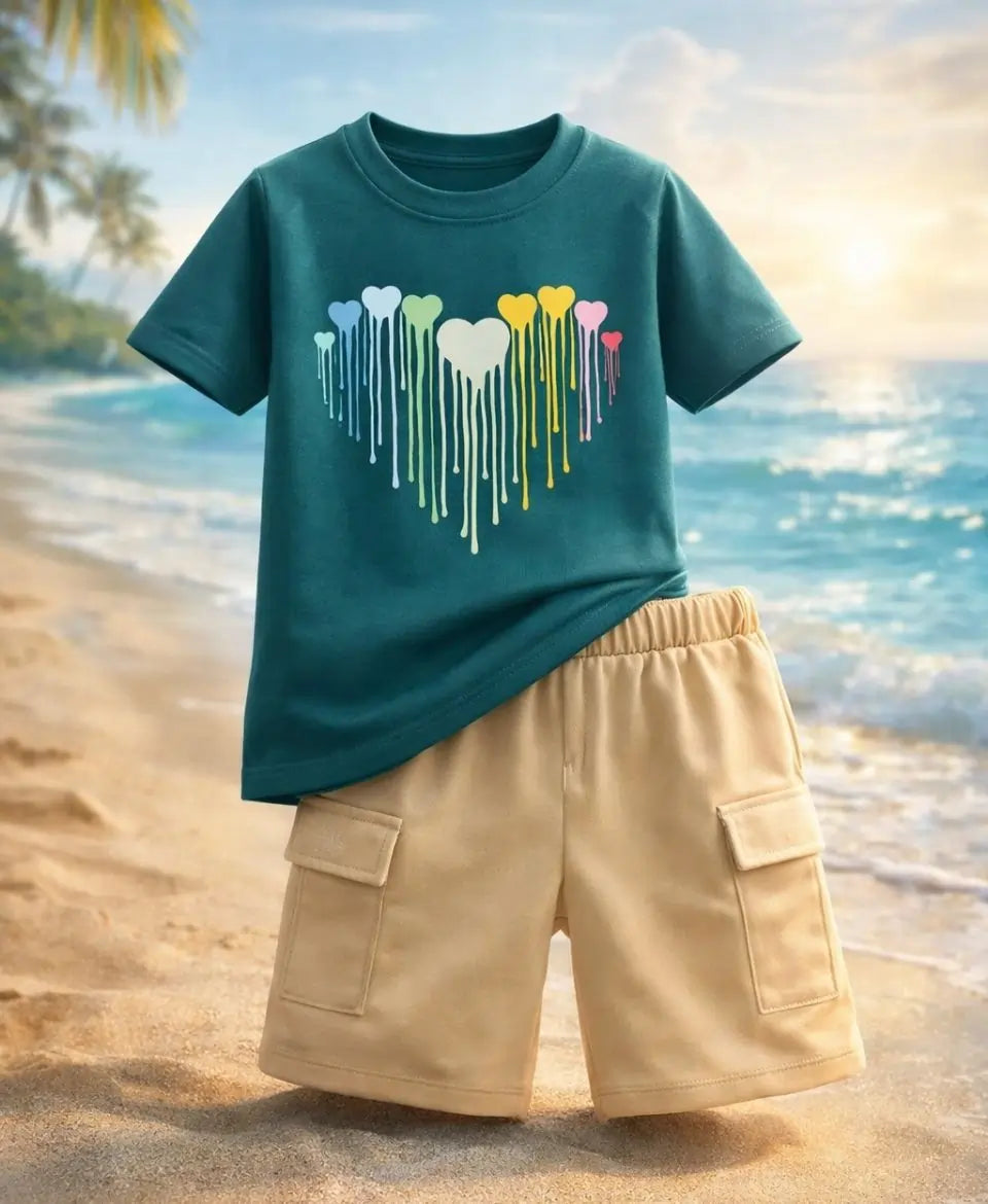 Dripping Hearts Summer Suit Set