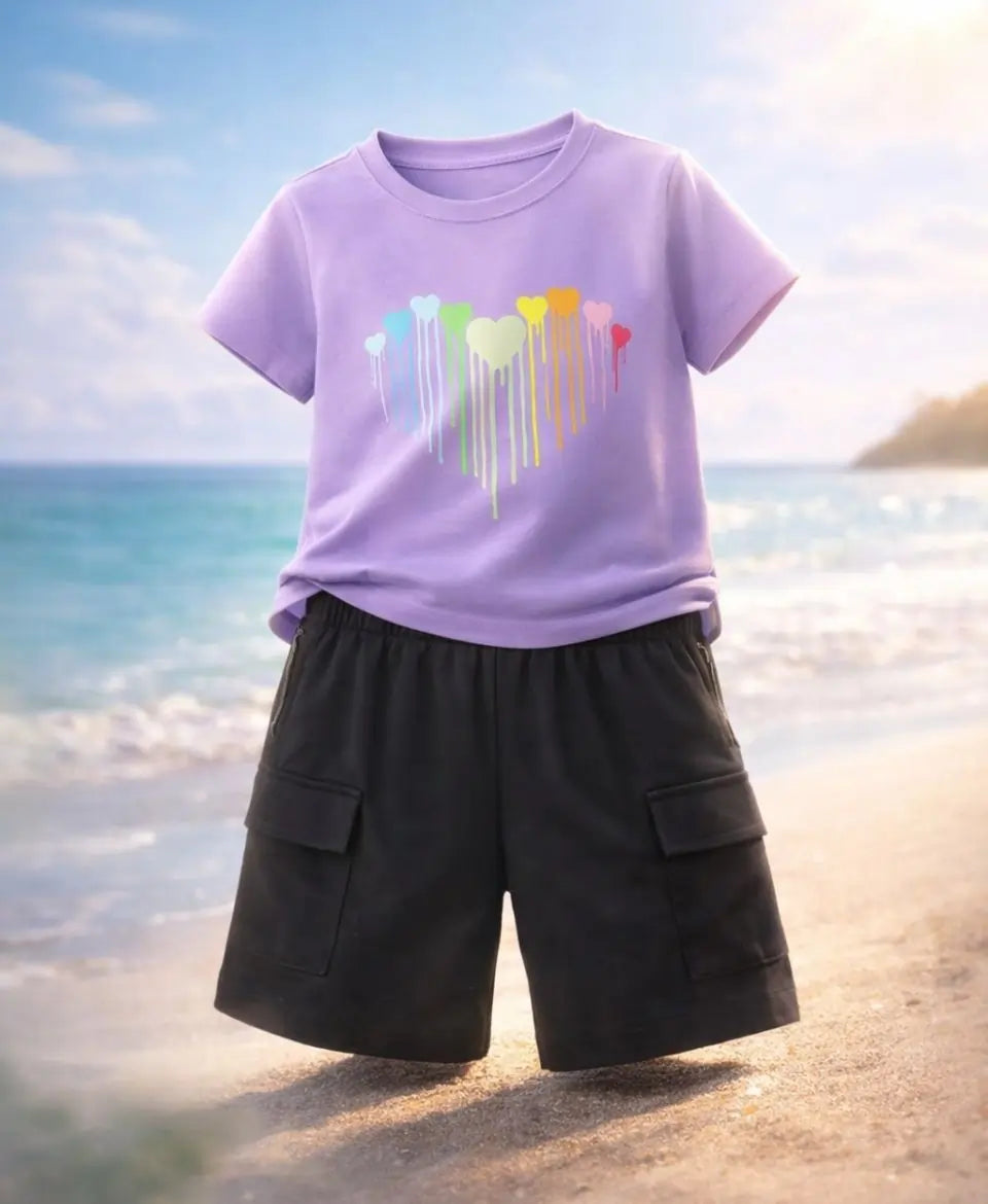 Dripping Hearts Summer Suit Set