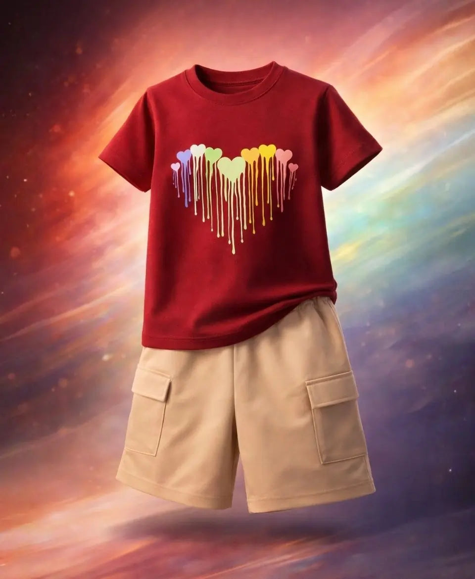 Dripping Hearts Summer Suit Set