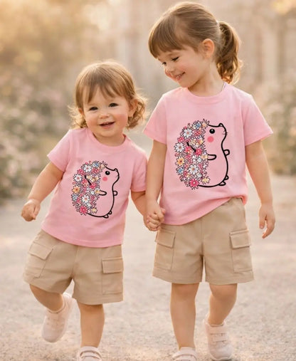 Floral Bunny Charm Girls Suit Set