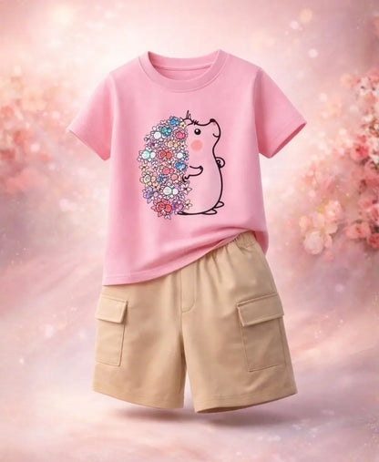 Floral Bunny Charm Girls Suit Set