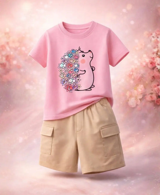 Floral Bunny Charm Girls Suit Set