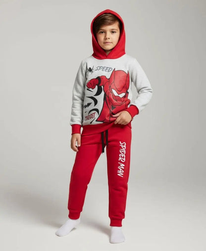 Kids Fleece Hoodie & Trouser Set – Superhero Winter Outfit