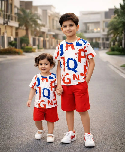 Paint Splash Letter Suit Set