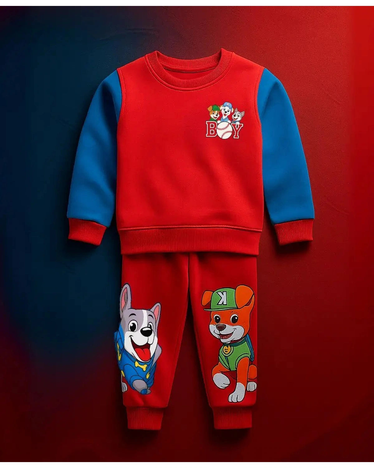 Boys Fleece Sweatshirt & Trouser Set – Red PAW Patrol Winter Outfit