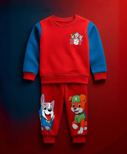 Boys Fleece Sweatshirt & Trouser Set – Red PAW Patrol Winter Outfit