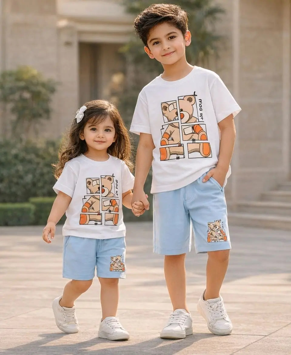 Puzzle Bear Summer Suit Set