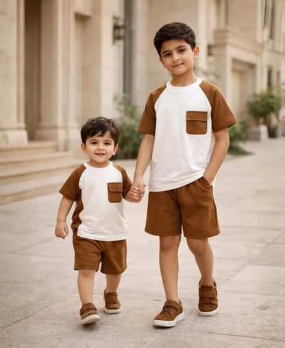 Classic Pocket Contrast Suit Set