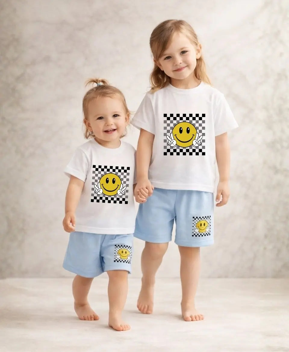 Smiley Checkered Premium Summer Suit Set