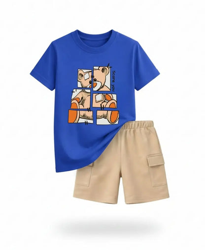 Puzzle Teddy Summer Kids Suit Set