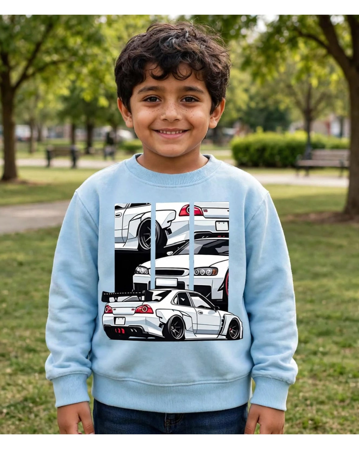 Boys Stylish JDM Car Graphic Sweatshirt