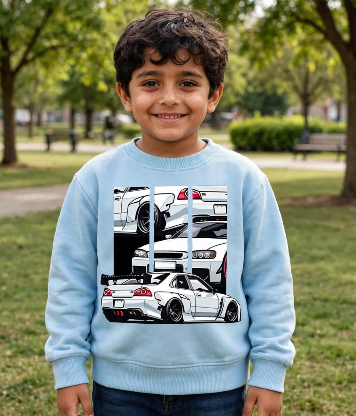 Boys Stylish JDM Car Graphic Sweatshirt