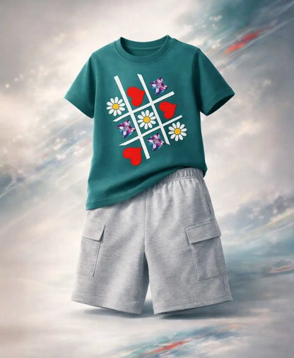 Butterfly Hearts Tic Tac Girls Suit Set